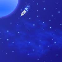 nachtleuchtender sternenhimmel partyhintergrund, blauer raum mit sternen vektor