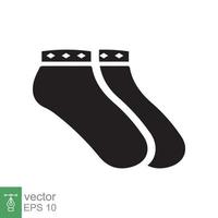 Socken-Symbol. einfacher solider Stil. tragen, schwarz, warme socke, baumwolle, wolle, winter, modekonzept. Glyphenvektor-Illustrationsdesign lokalisiert auf weißem Hintergrund. Folge 10. vektor