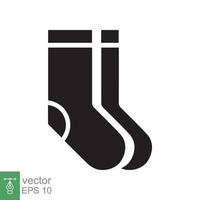 Socken-Symbol. einfacher solider Stil. tragen, schwarz, warme socke, baumwolle, wolle, winter, modekonzept. Glyphenvektor-Illustrationsdesign lokalisiert auf weißem Hintergrund. Folge 10. vektor