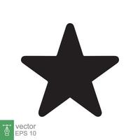 Stern-Symbol. einfacher solider Stil. schwarzer stern, silhouette, favorit, bewertungssternemblemform, lieblingskonzept. Glyphenvektor-Illustrationsdesign lokalisiert auf weißem Hintergrund. Folge 10. vektor