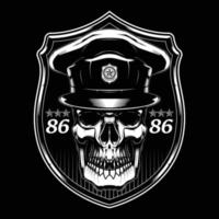 polis skalle vektor design för emblem, logotyp, t-shirt och kläder design