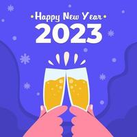 frohes neues jahr 2023 prost vektor