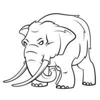 liten elefant tecknad serie skiss vektor