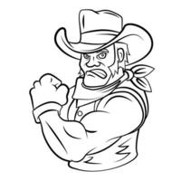 stark cowboy illustration skiss vektor