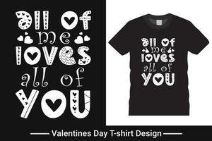 glückliches valentinstag-t-shirt-design, vektor, typografie freier vektor