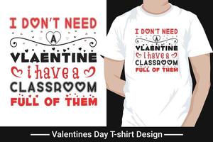 Fröhliches Valentinstag-T-Shirt-Design, Vektor, Typografie-Pro-Vektor vektor