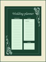 enkel bröllop planerare design mall vektor