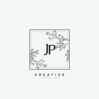 jp Beauty Vector Initial Logo Art, Handschrift Logo der Erstunterschrift, Hochzeit, Mode, Schmuck, Boutique, floral und botanisch mit kreativer Vorlage für jedes Unternehmen oder Geschäft.