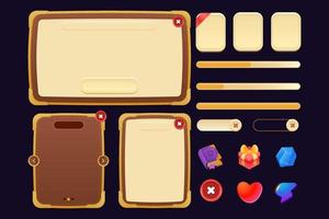 Spiel-Asset-UI-Design-Cartoon-Element mit elegant und farbenfroh vektor