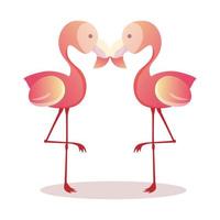 niedlicher flamingo-cartoon-illustrationssatz vektor