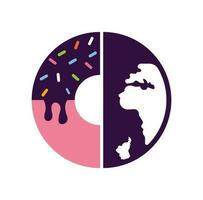 Donut-Planet-Vektor-Logo-Design. einzigartige Bäckerei-Logo-Designvorlage. vektor