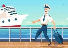 Cruiseliner Ship Captain Seaman Vector