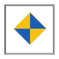 abstrakt logotyp med två färger gul och blå fri ladda ner vektor