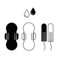 Damenhygiene Damenbinde Tampons Gesundheitsprodukte Symbol Zeichen Symbol Design Vektor