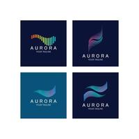 aurora logotyp design ikon illustration vektor mall