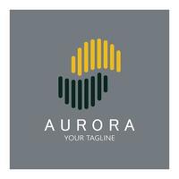 aurora-logo-design-ikonen-illustrations-vektorschablone vektor