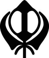 sikhism religiös symbol svart och vit 2d ikon vektor