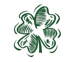 st. Patricks dag, retro stil emblem blad klöver. vektor