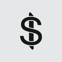 dollar symbol på vit bakgrund, s logotyp design, symbol av dollar vektor