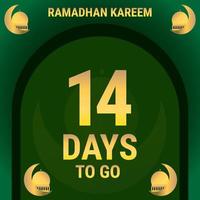 Noch 14 Tage. der countdown verlässt den tag des banners. Berechnung der Zeit für den Monat Ramadan. eps10-Vektorillustration. vektor
