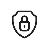 Symbole für Schutz- und Sicherheitsvektorlinien. Technologie zum Schutz von Unternehmensdaten, Cybersicherheit und Schutz von Computernetzwerken. editierbar. vektor