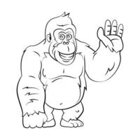 gorilla djur- skiss animering vektor