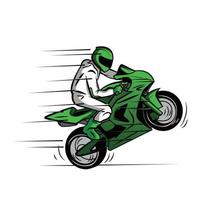 grön moto lopp illustration vektor