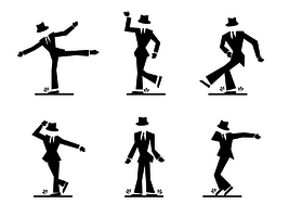 cool tap dance character vector