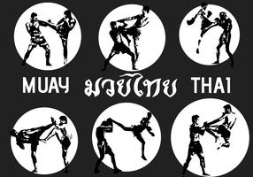 Muay Thai Silhouette Vektoren