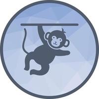 Affe, der Low-Poly-Hintergrundsymbol durchführt vektor