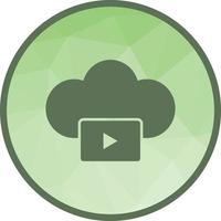 videoklipp på moln låg poly bakgrund ikon vektor