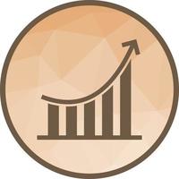 Symbol für zunehmenden Graphen mit niedrigem Poly-Hintergrund vektor