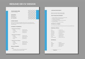 företags- 2 sidor återuppta eller CV mall design vektor
