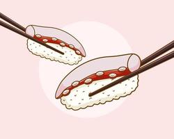 tako sushi tecknad serie illustration vektor