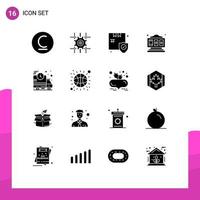 16 kreativ ikoner modern tecken och symboler av snabb snabb affär spela spår maskin redigerbar vektor design element
