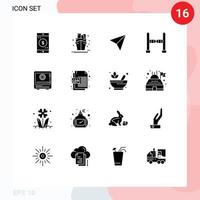 stock vektor ikon packa av 16 linje tecken och symboler för låsa Bank Instagram säker staket redigerbar vektor design element