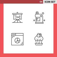 4 kreative Symbole moderne Zeichen und Symbole der strategischen Haushaltsplanung Reinigungsdiagramm editierbare Vektordesign-Elemente vektor