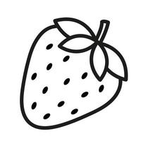 Doodle-Symbol Erdbeere, Beere, lineares Symbol, Handzeichnung vektor
