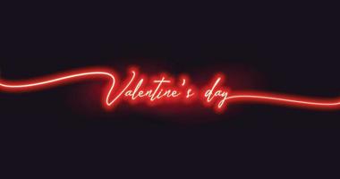 valentines dag text i röd neon stil vektor