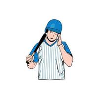 Baseballspieler-Vektorillustration, Baseballsport vektor