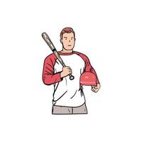 Baseballspieler-Vektorillustration, Baseballsport vektor