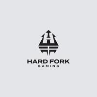 Hard Fork oder Dreizack-Logo-Vorlage vektor
