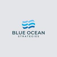 blaue Ozean-Logo-Design-Vektor-Vorlage vektor