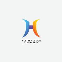 buntes design des anfänglichen h-logosymbols vektor
