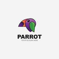 Papagei-Logo-Design Farbverlauf bunt vektor