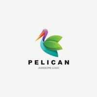 Pelikan-Logo-Gradienten-Design-Vorlage vektor