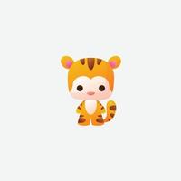 Baby-Tiger-Illustration-Design-Farbe vektor