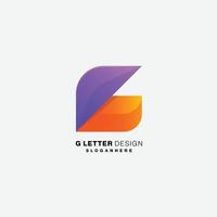 g brev design logotyp lutning mall ikon vektor