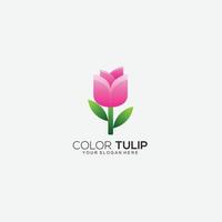 Farbe Tulpe Logo Design Farbverlauf bunter Vektor