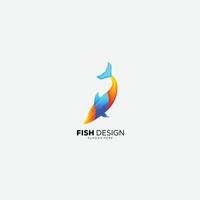 Fisch-Logo-Design-Farbverlauf-Vorlage vektor